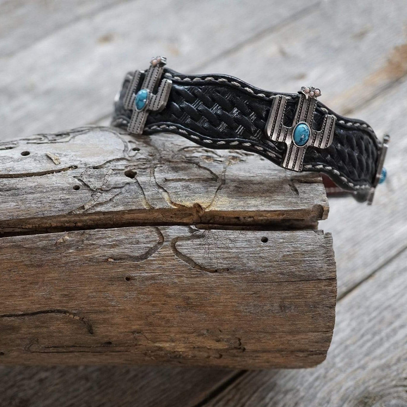 DC2 -Black Leather Dog Collar 12