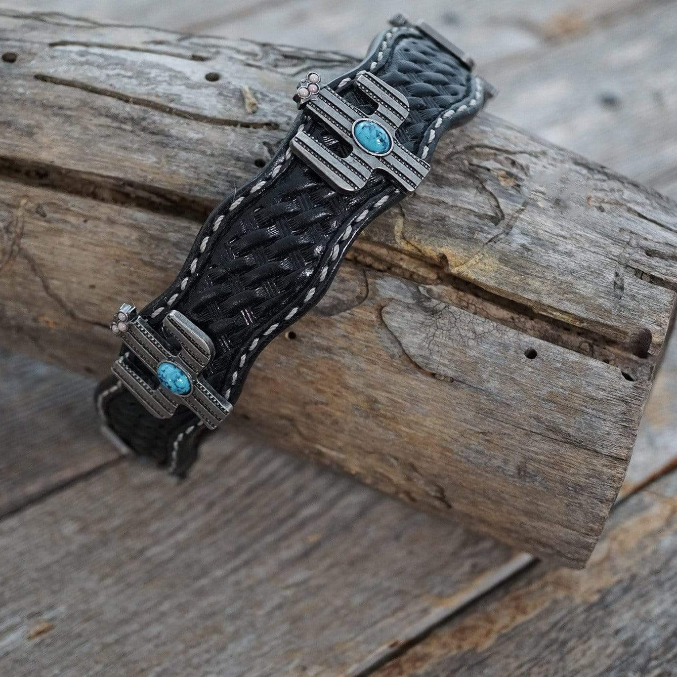 DC2 -Black Leather Dog Collar 12