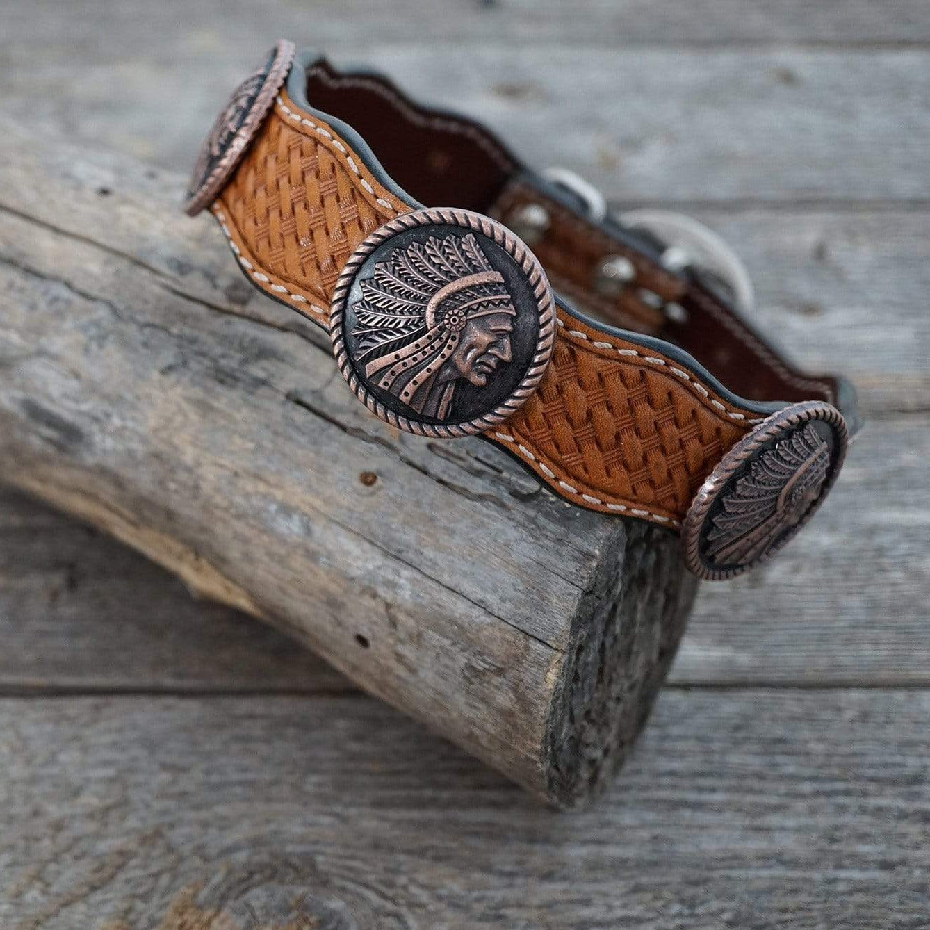 DC21 - Light Oil Leather Dog Collar 18