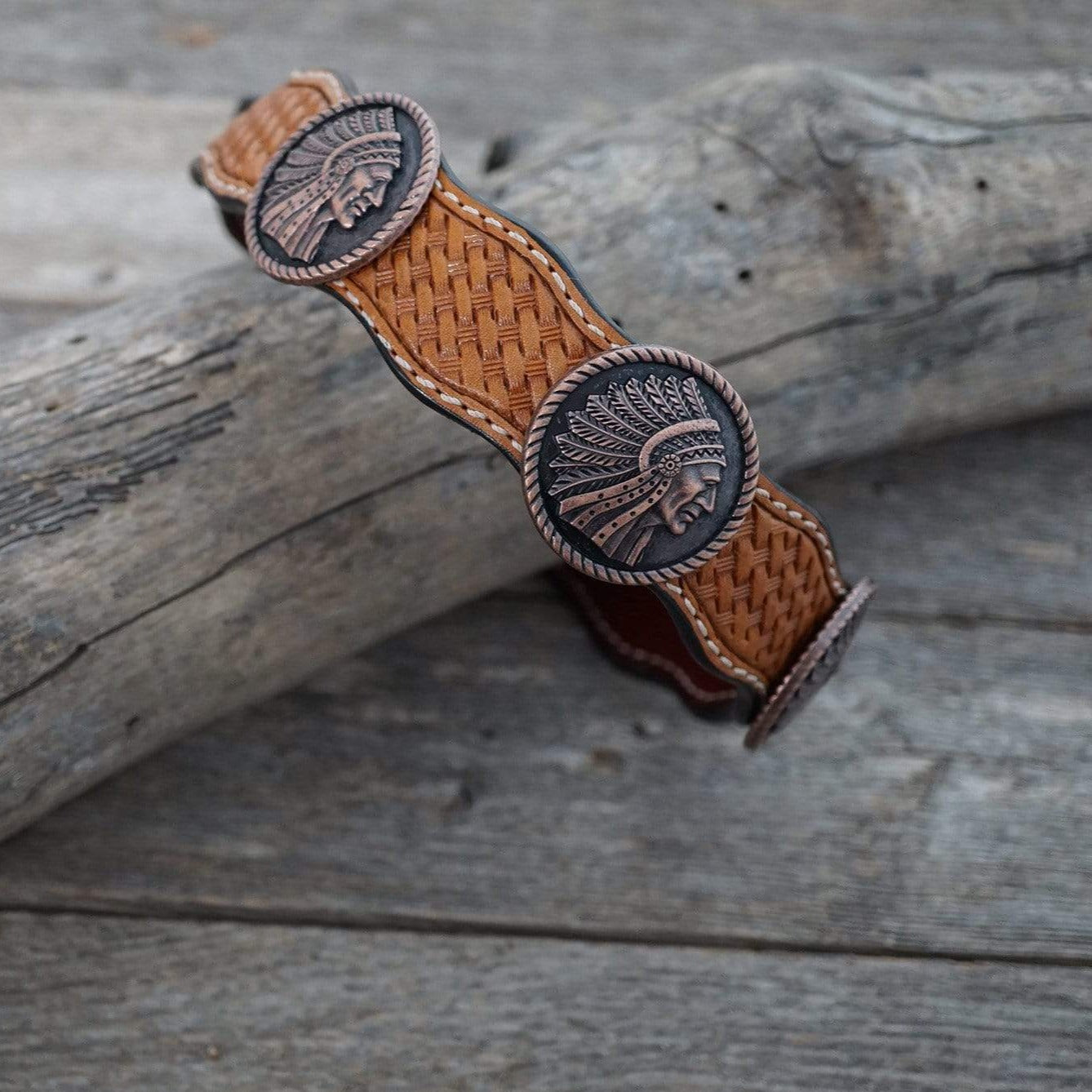 DC21 - Light Oil Leather Dog Collar 18