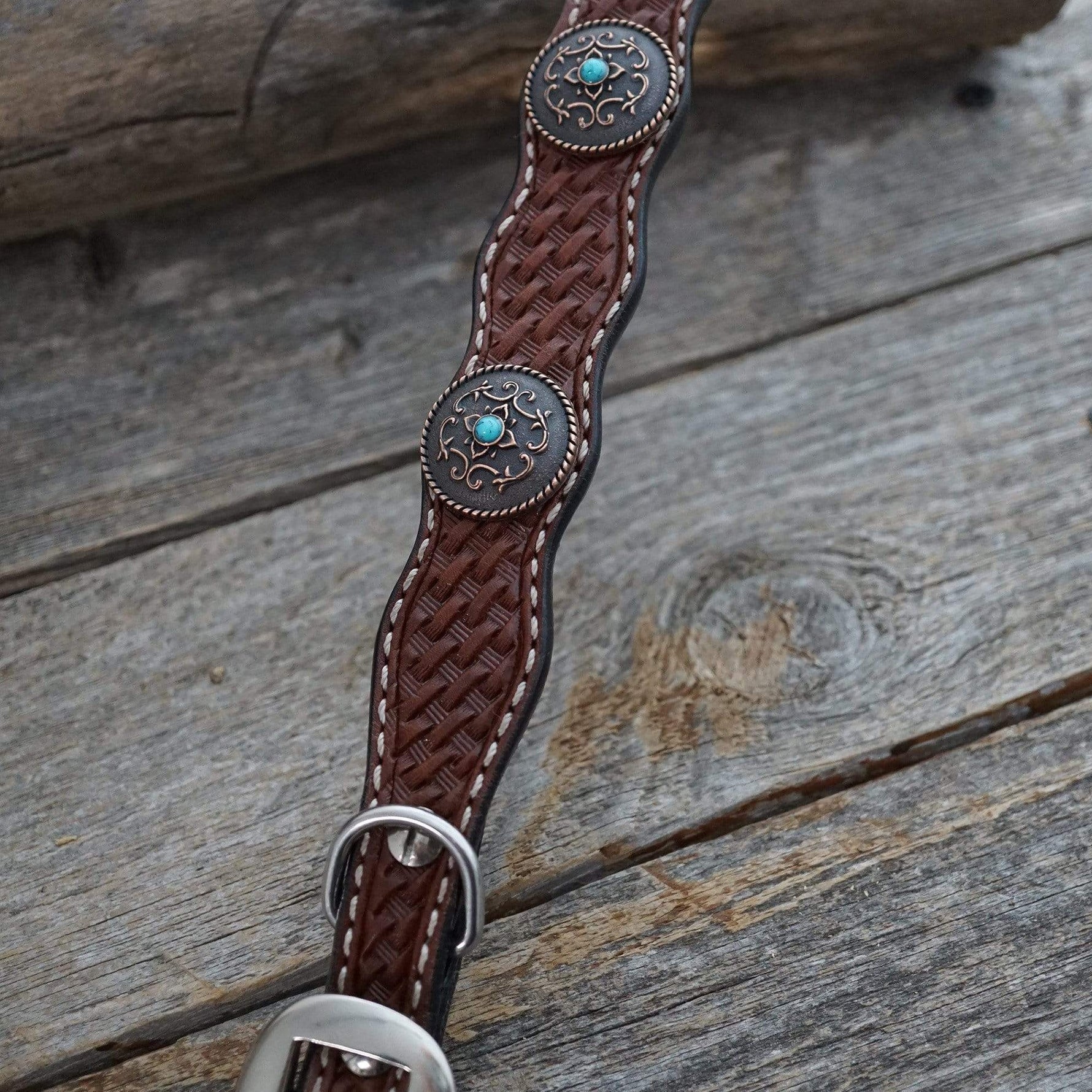 DC10 -Medium Oil Genuine Leather Dog Collar 10" to 22" W180S
