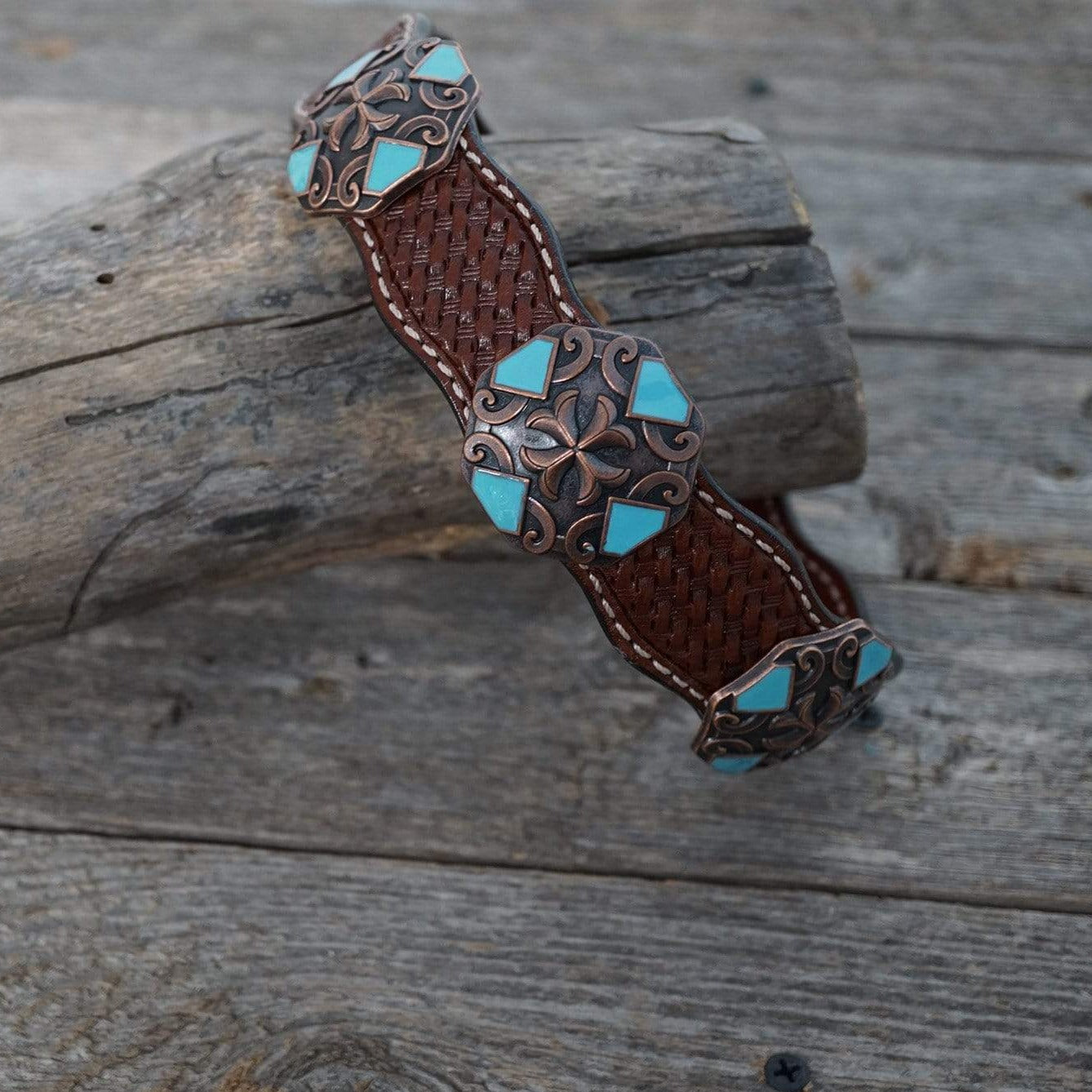 DC25 - Medium Oil Leather Dog Collar 18" to 22" W104L