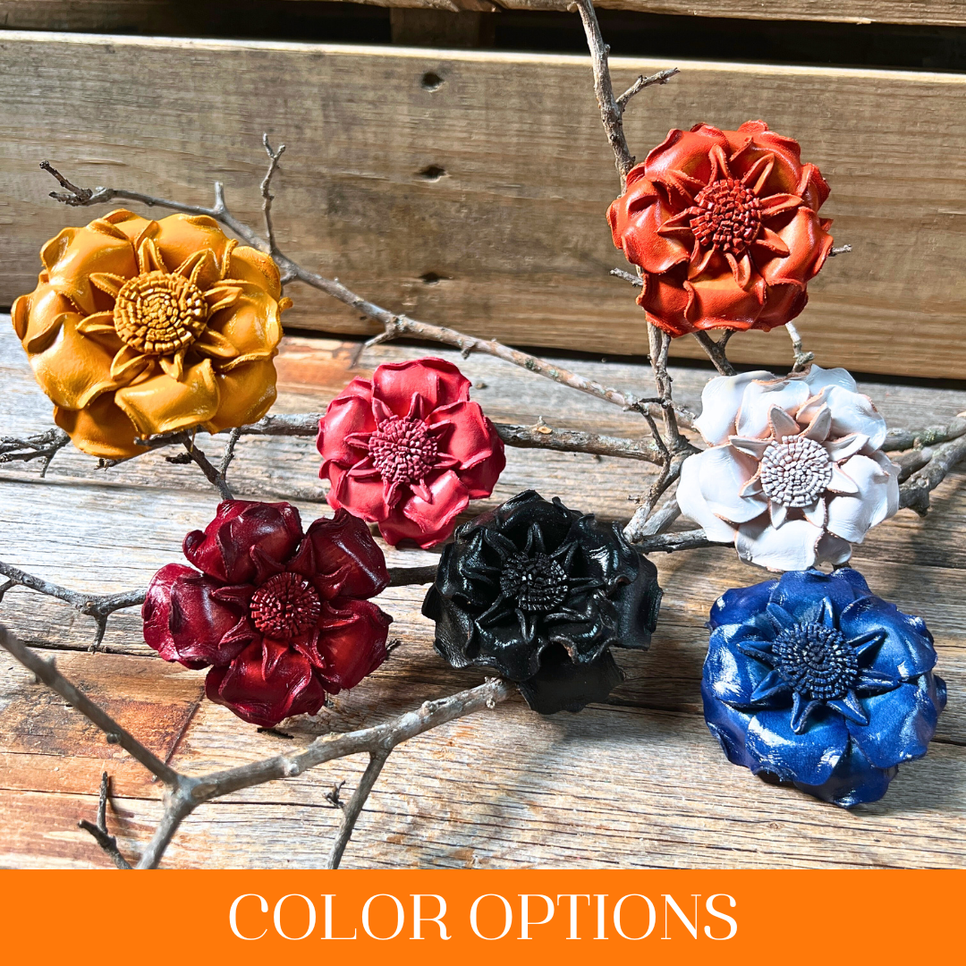 Hand Painted Leather Flowers - Gardenias