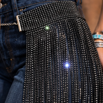 Long Rhinestone Fringe Skirt