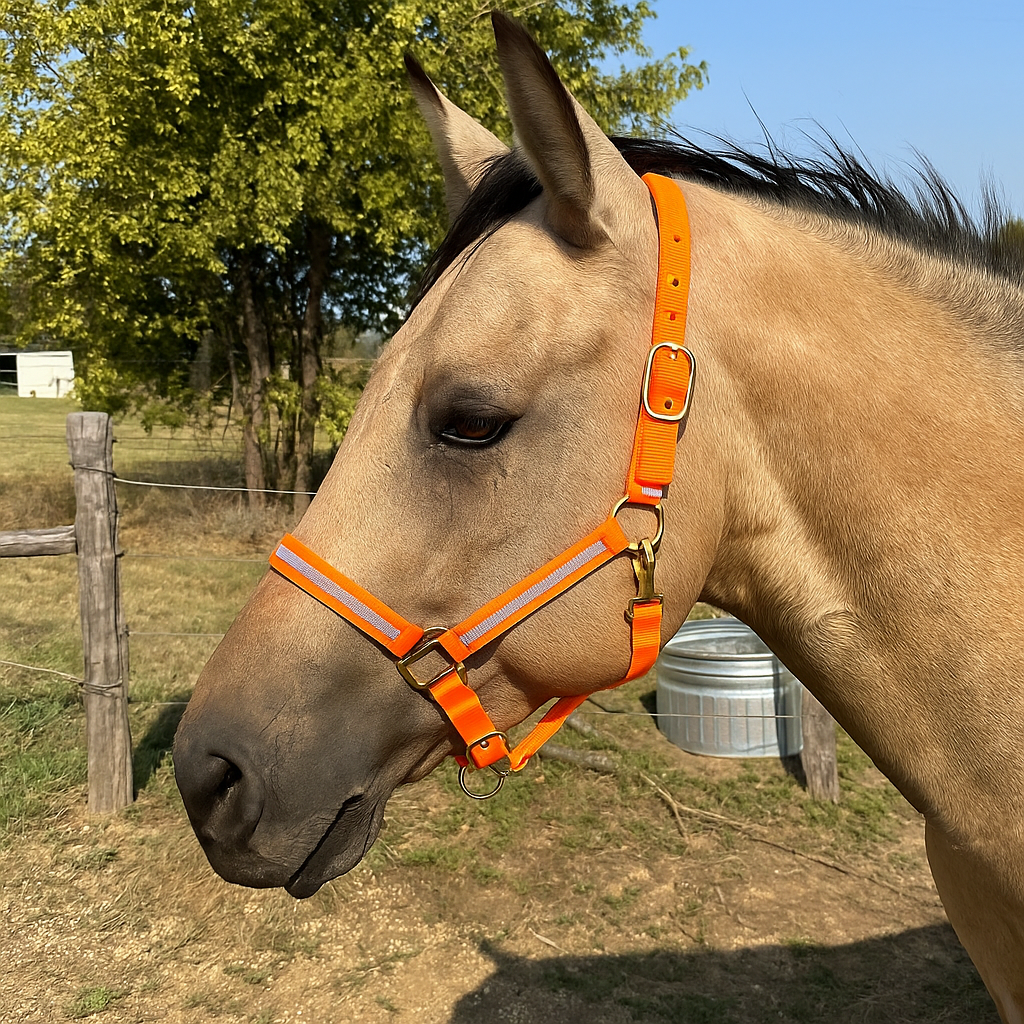 Orange Bling Nylon Horse Halter BNHORA