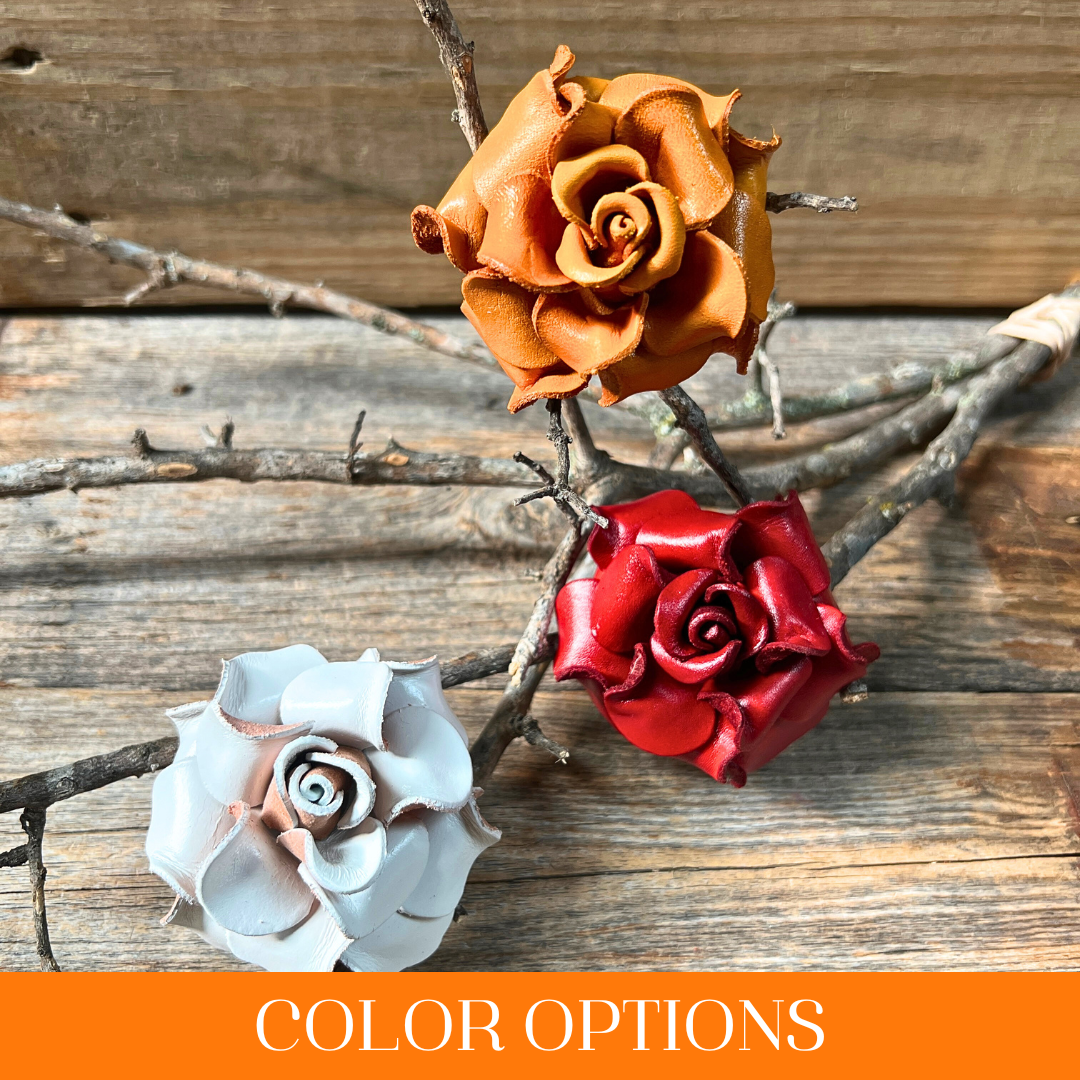 Hand Painted Leather Flowers - Roses