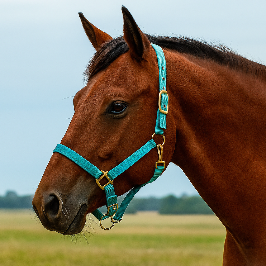 Teal  Nylon Horse Halter NHTEAL