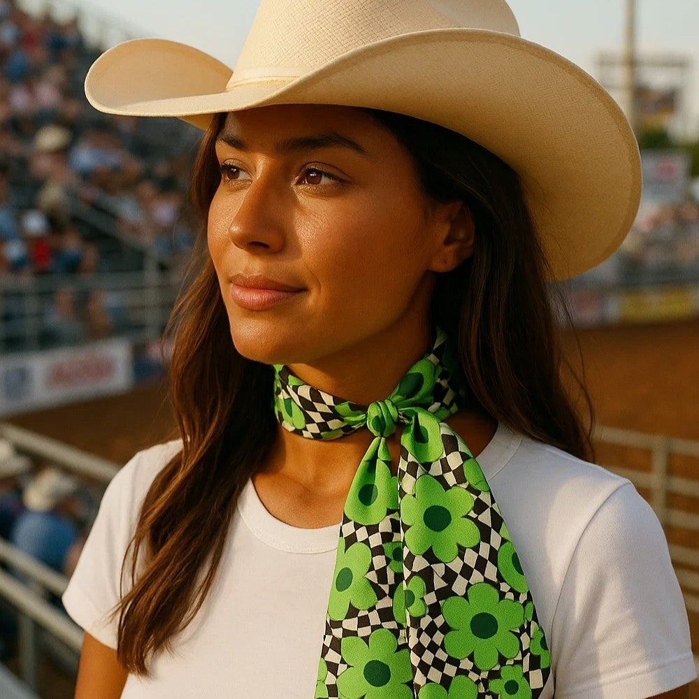 Green Western Skinny Mini Wild Rag Scarf / Cowgirl Necktie #TW131