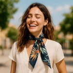 Navy and Orange Western Skinny Mini Wild Rag Scarf / Cowgirl Necktie #TW138