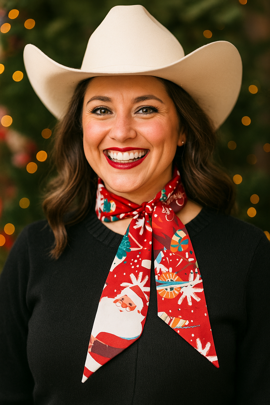 Red Holiday Western Skinny Mini Wild Rag Scarf / Cowgirl Necktie  #TW150