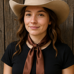 Brown Western Skinny Mini Wild Rag Scarf / Cowgirl Necktie #TW311