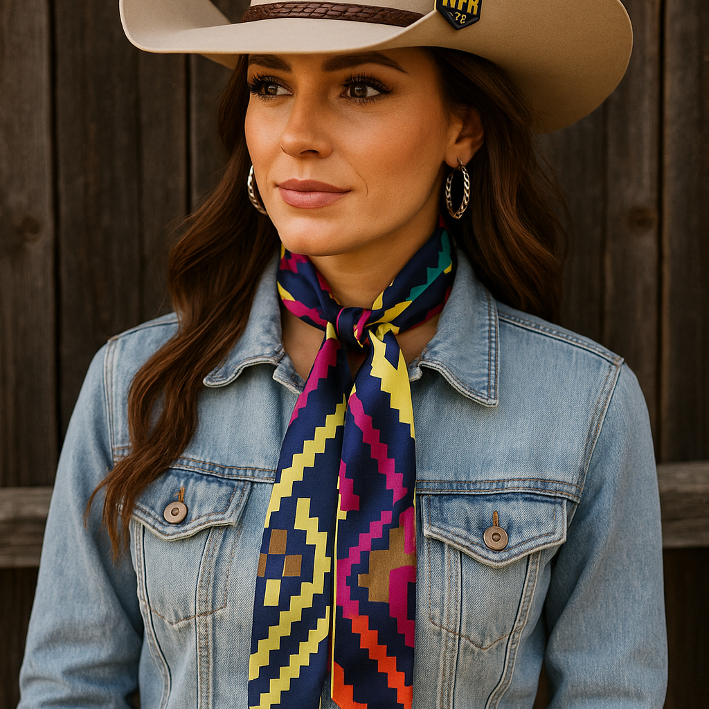 Multi Colored Western Skinny Mini Wild Rag Scarf / Cowgirl Necktie #TW313