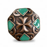Copper Emerald Green Western Concho W209