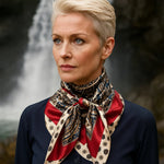 35X35" Navy and Cream Giant Paisley Wild Rag / Scarf WR1026