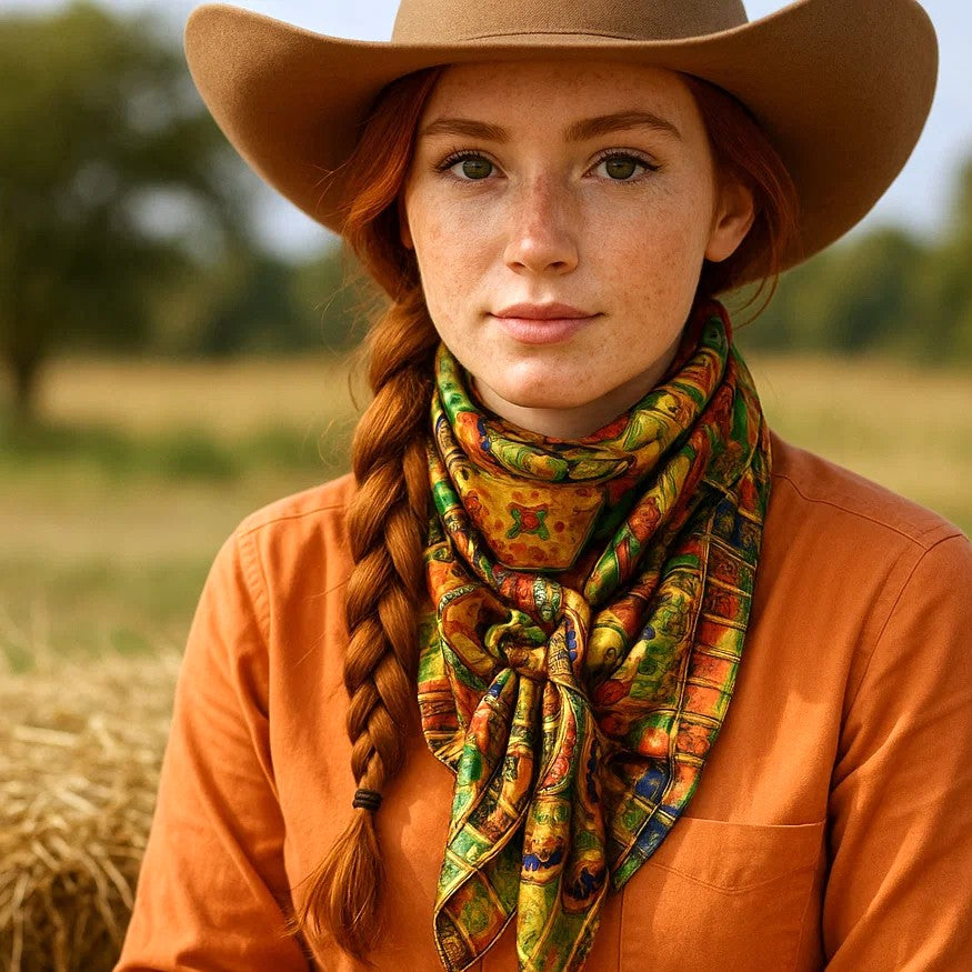 35X35"  Multi-Colored Paisley Wild Rag / Scarf WR134