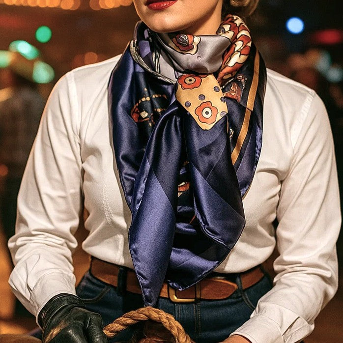 35X35"  Blue & Orange Wild Rag / Scarf WR3161X