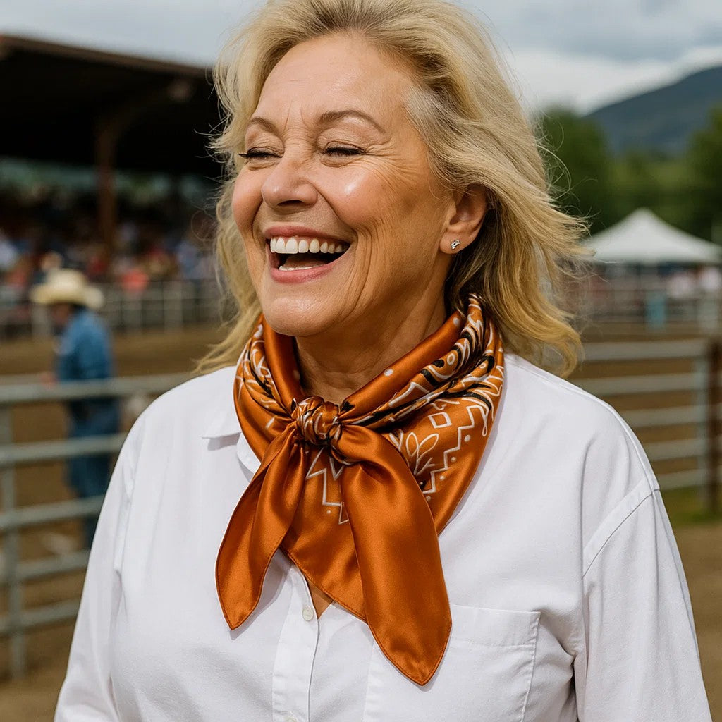 35X35" Rust Paisley Wild Rag / Scarf WR3432