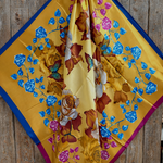 35X35" Purple and Blue Floral Wild Rag / Scarf WR3433X