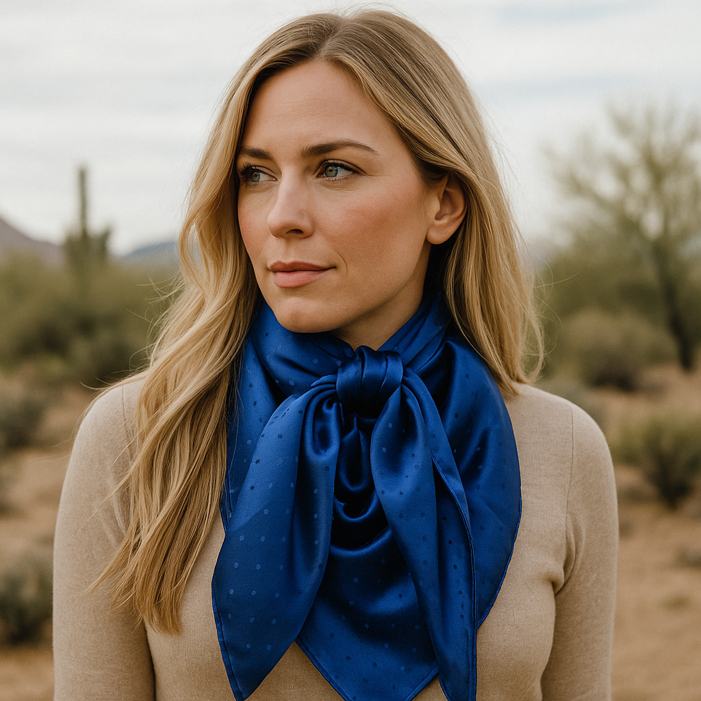 42X42"  Cobalt Jacquard XL Wild Rag / Scarf WR3504