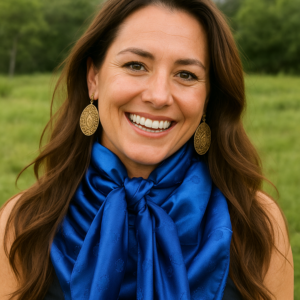 42X42"  Cobalt Jacquard XL Wild Rag / Scarf WR3509