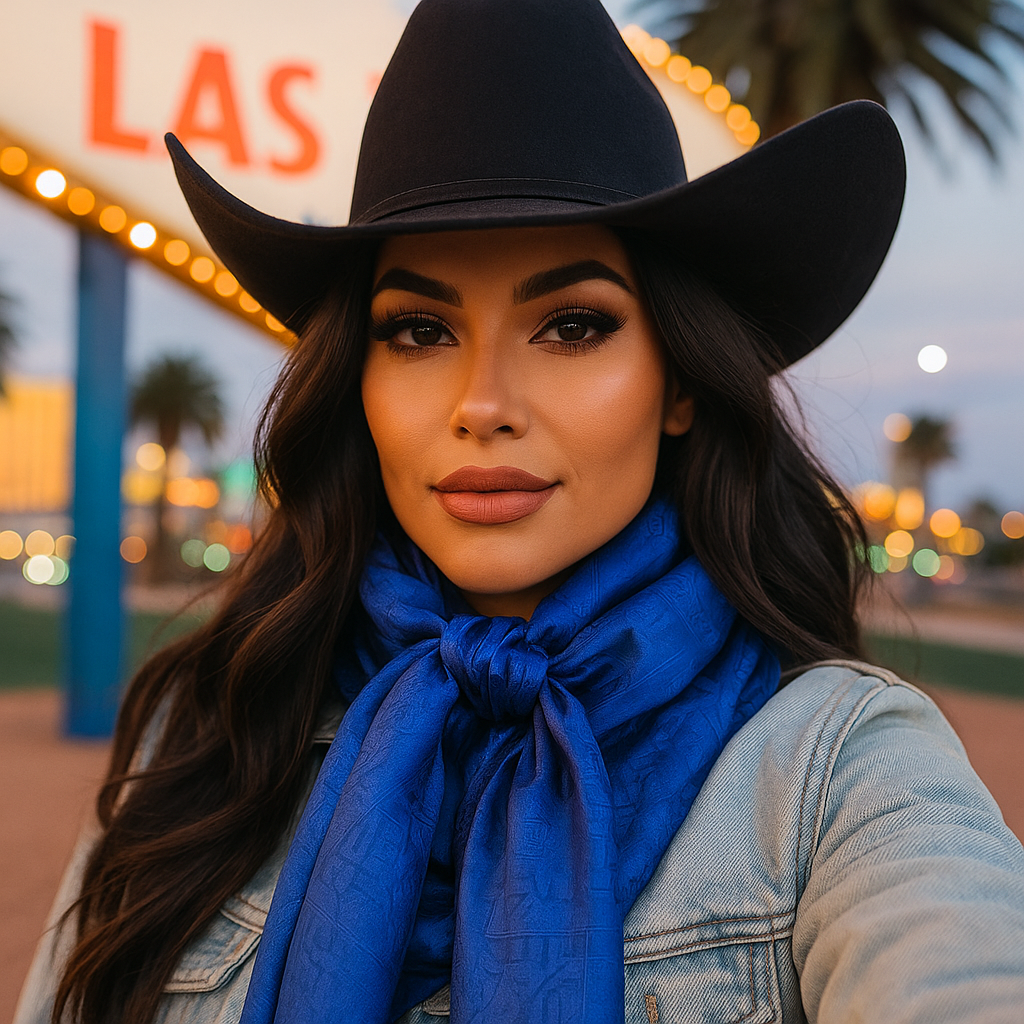 42X42"  Cobalt Jacquard XL Wild Rag / Scarf WR3514