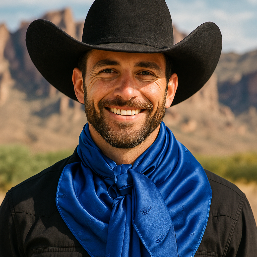 42X42"  Cobalt Jacquard XL Wild Rag / Scarf WR3519