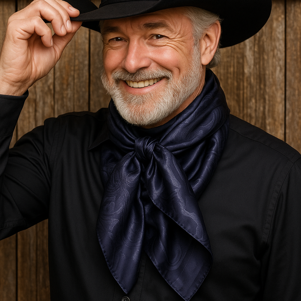 35X35" Navy Jacquard Wild Rag / Scarf WR4012