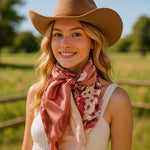 35X35" Raspberry Pink Floral Wild Rag / Scarf WR403