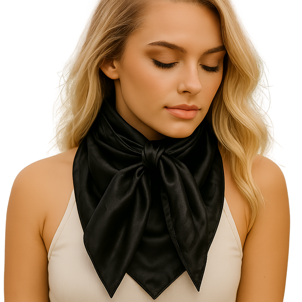 35X35" Black Jacquard Wild Rag / Scarf WR4039