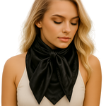 35X35" Black Jacquard Wild Rag / Scarf WR4039