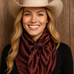 35X35" Dark Brown Jacquard Wild Rag / Scarf WR4086