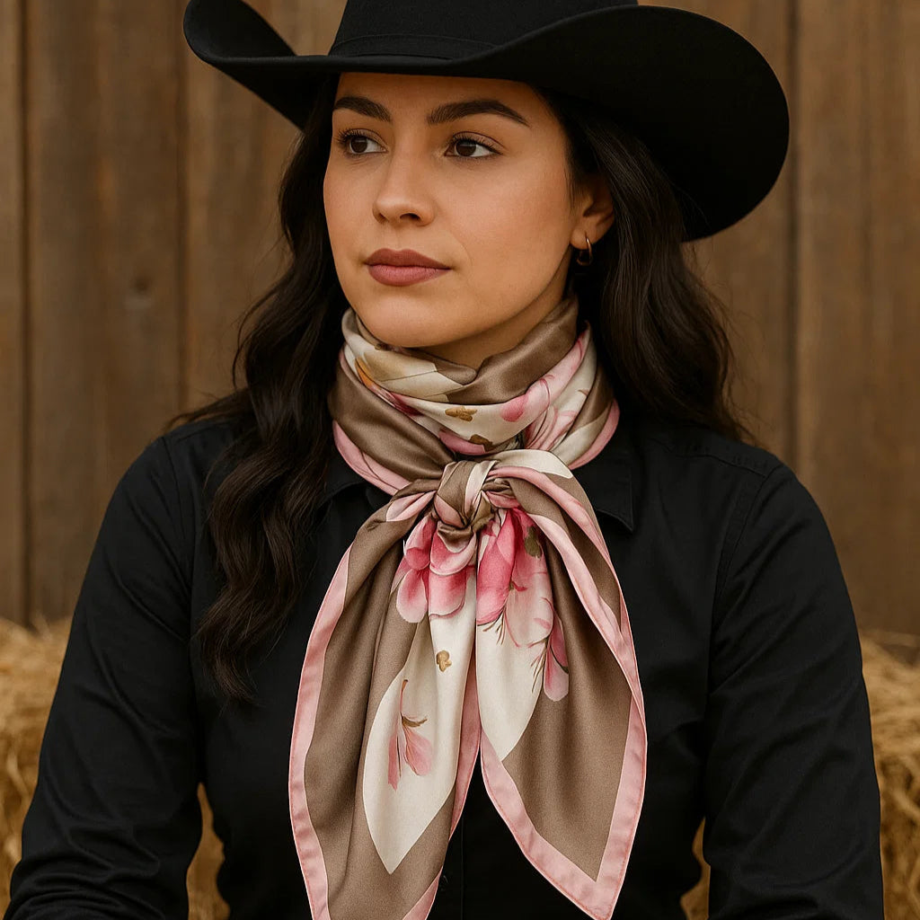 35X35" Pretty In Pink Roses Wild Rag / Scarf WR40