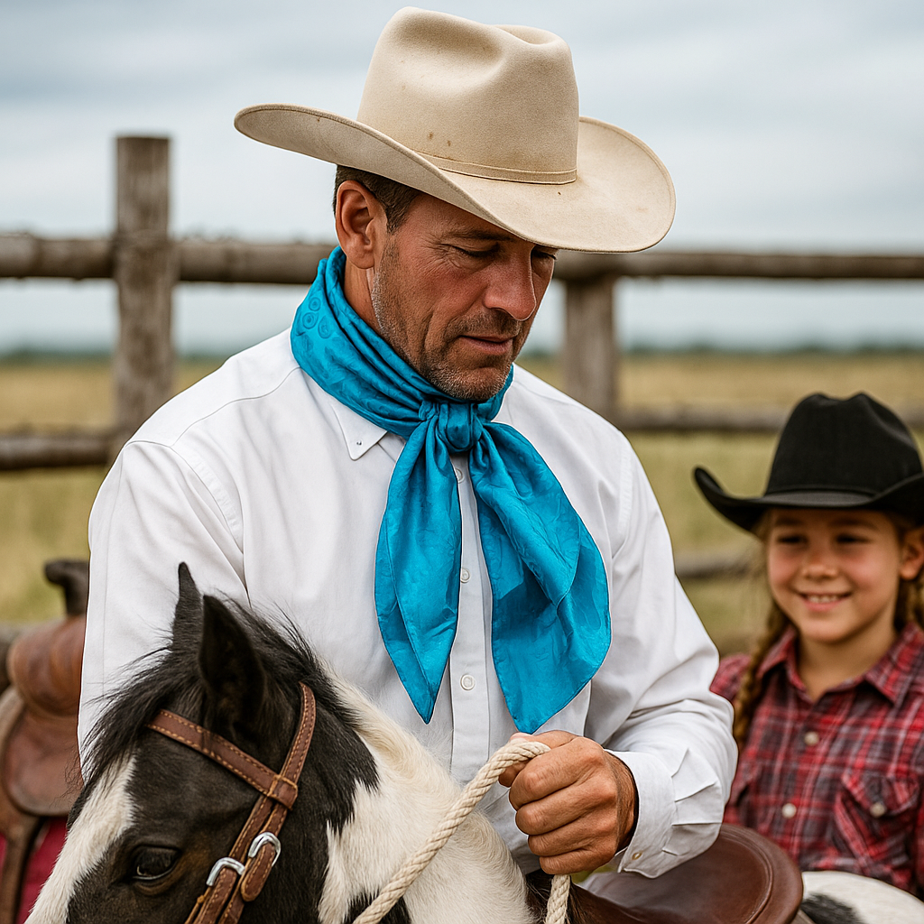 42X42"  Teal Jacquard XL Wild Rag / Scarf WR4200
