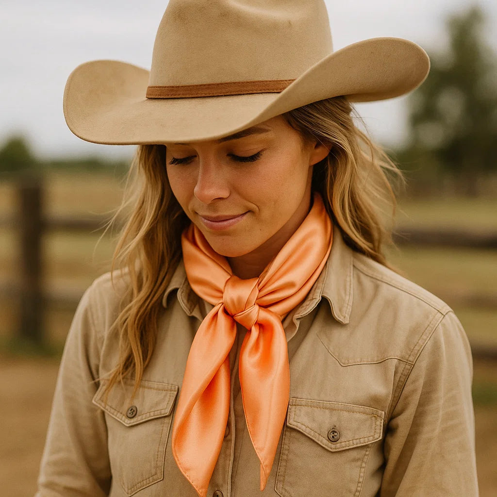 35X35"  Solid Peach  Wild Rag / Scarf WRS24