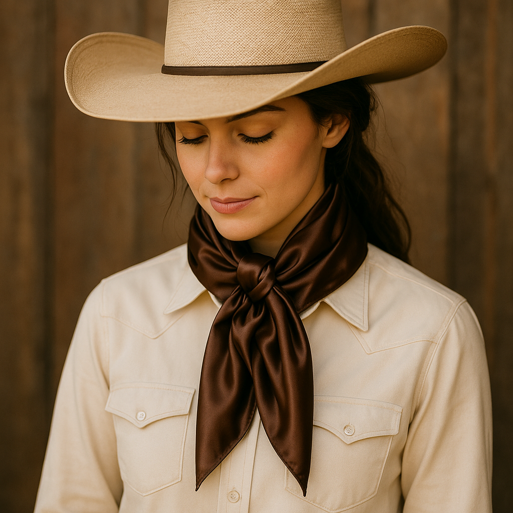 35X35"  Solid Brown  Wild Rag / Scarf WRS2
