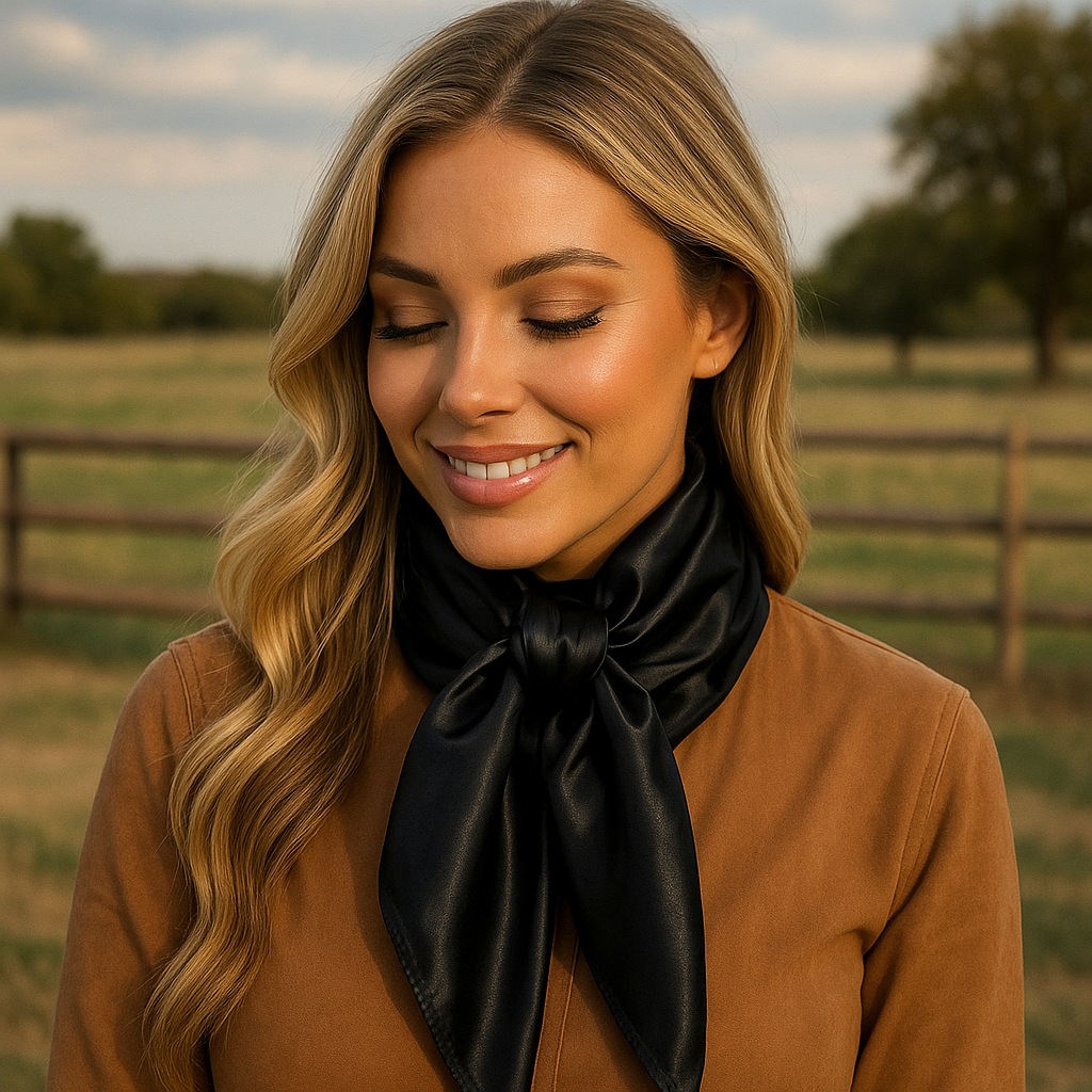 35X35"  Solid Black  Wild Rag / Scarf WRS4