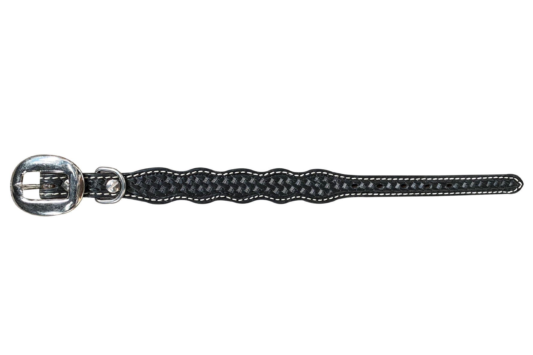 Black Basketweave Dog Collar 10" - RODEO DRIVE