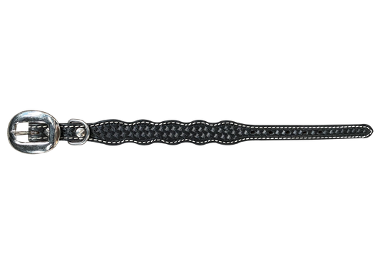 Black Basketweave Dog Collar 10" - RODEO DRIVE