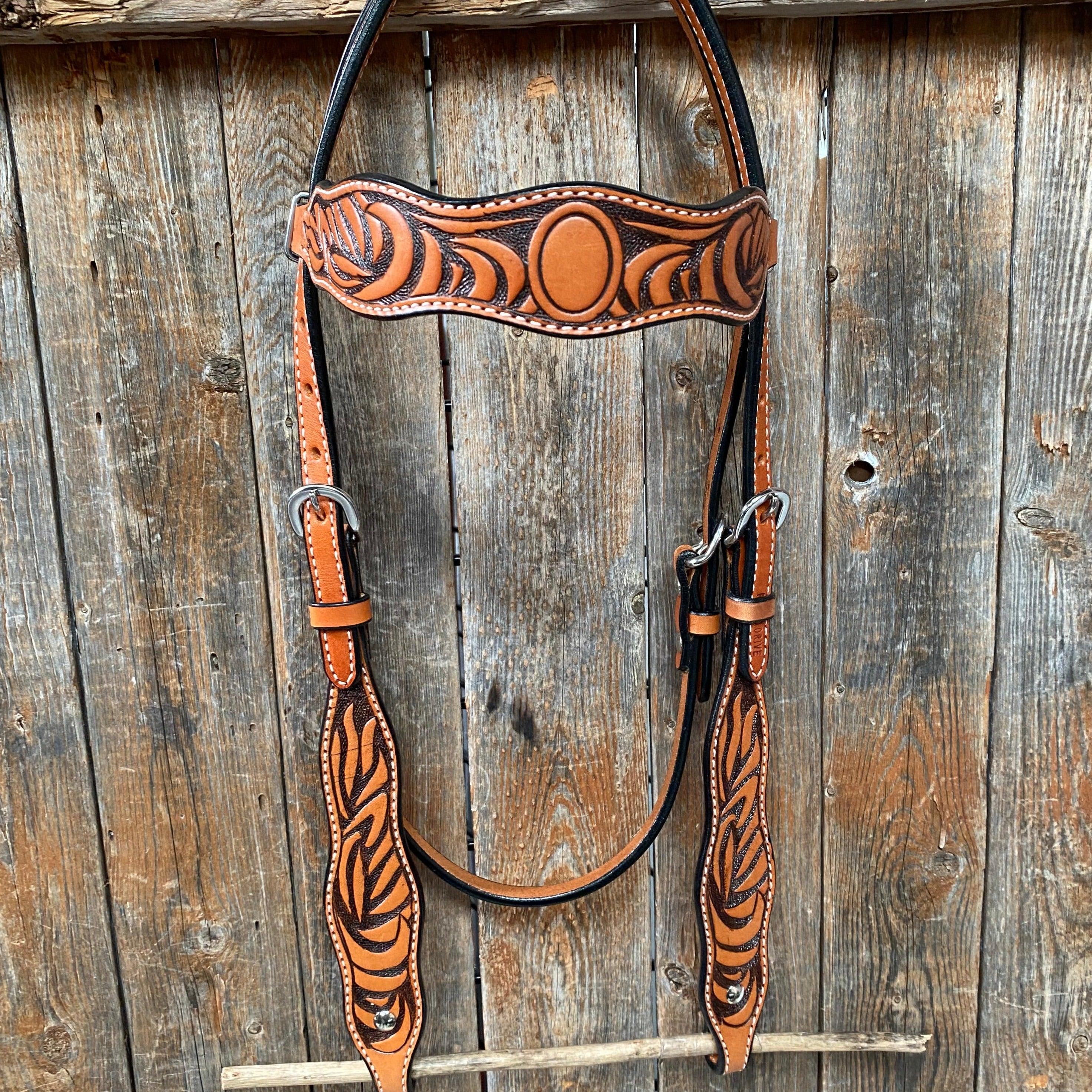 Two Tone Zebra Striped Browband Headstall/Bridle #241931 - RODEO DRIVE