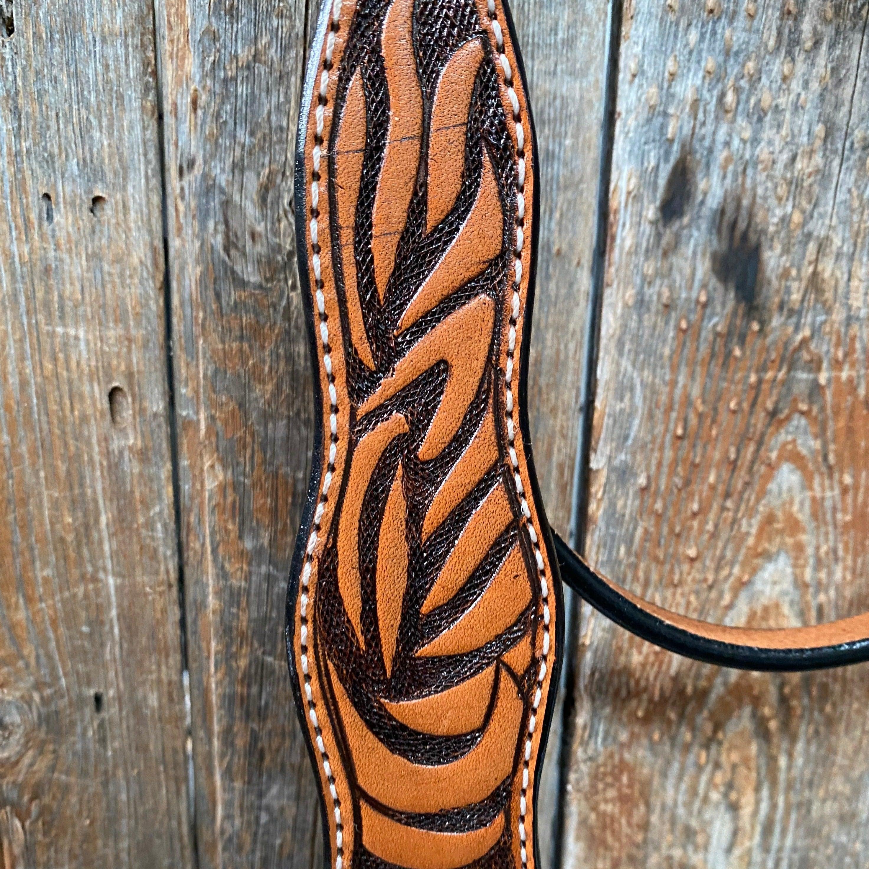 Two Tone Zebra Striped Browband Headstall/Bridle #241931 - RODEO DRIVE