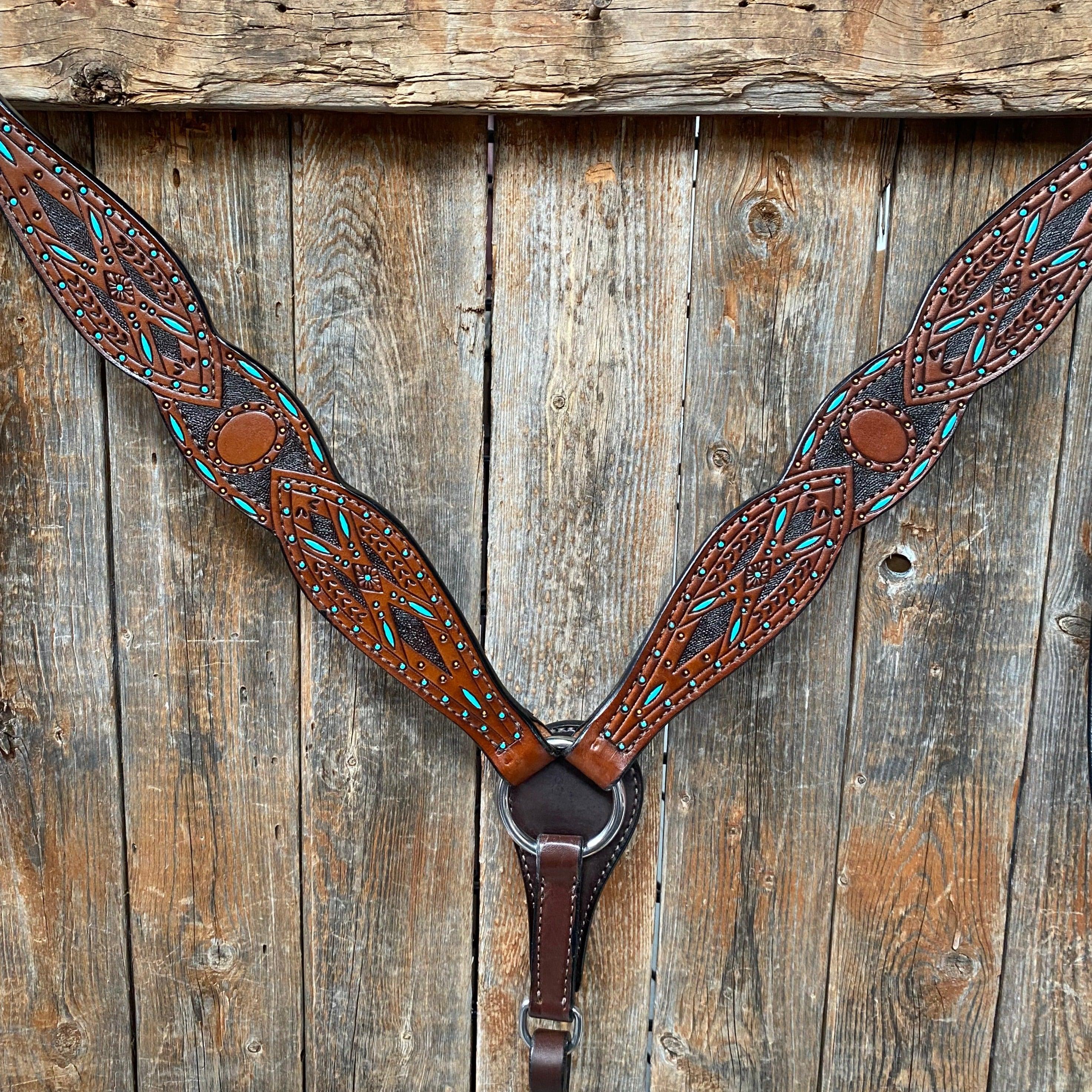 Hand Painted Two Tone Breastcollar #561983 - RODEO DRIVE