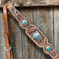 Silver Buckstitch with Turquoise Browband / One Ear / Breastcollar #BBBC478 - RODEO DRIVE