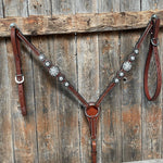 Medium Oil Floral Scalloped Clear Browband / One Ear / Breastcollar Buckstitch #BBBC485 - RODEO DRIVE