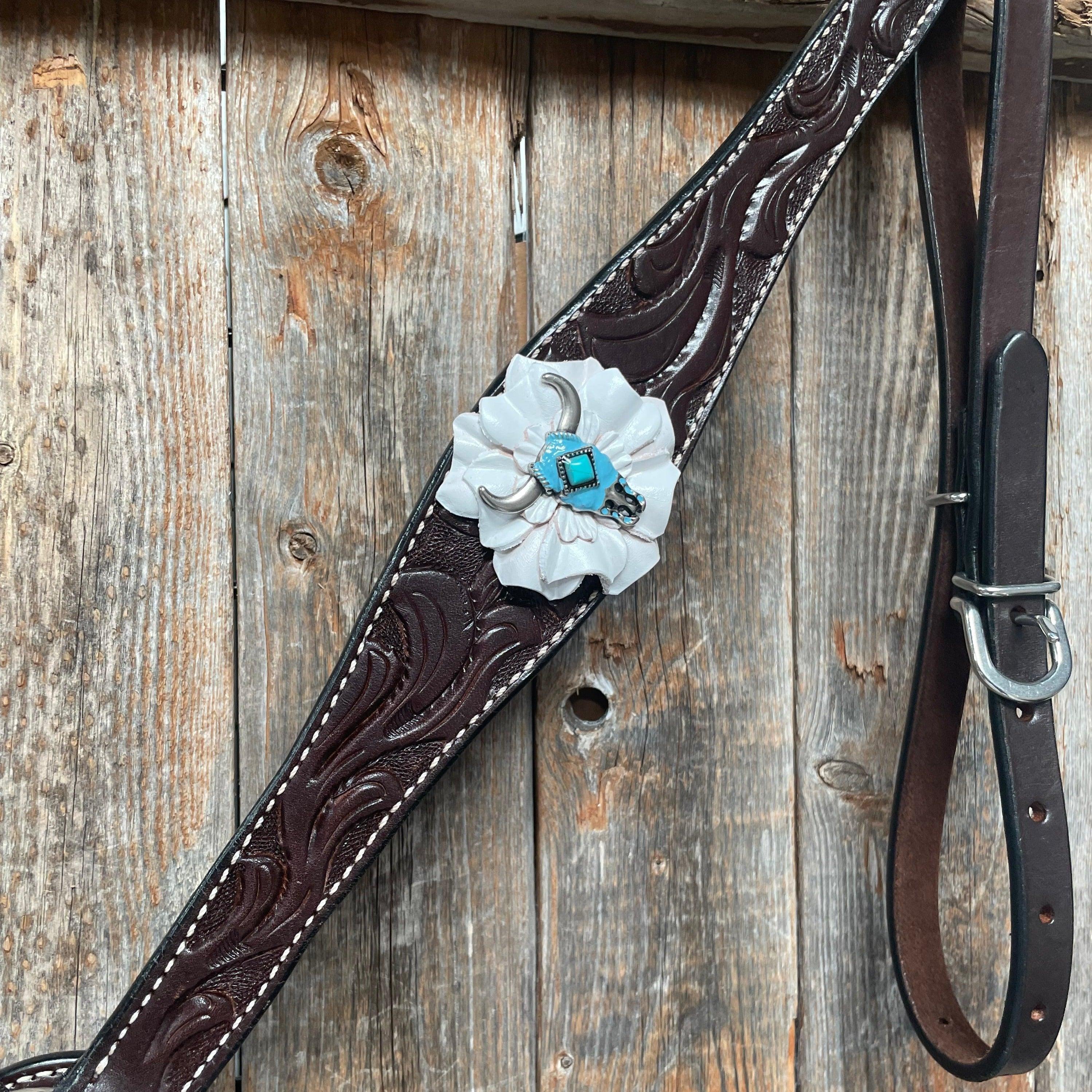 Dark Oil Steer Head Browband Tack Set #BBBC490 - RODEO DRIVE