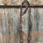 Medium Oil Basketweave Flower and Cactus Browband/One Ear Tack Set #BBBC491 - RODEO DRIVE