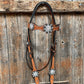 Light Oil Basketweave Clear Browband/One Ear Tack Set #BBBC497 - RODEO DRIVE