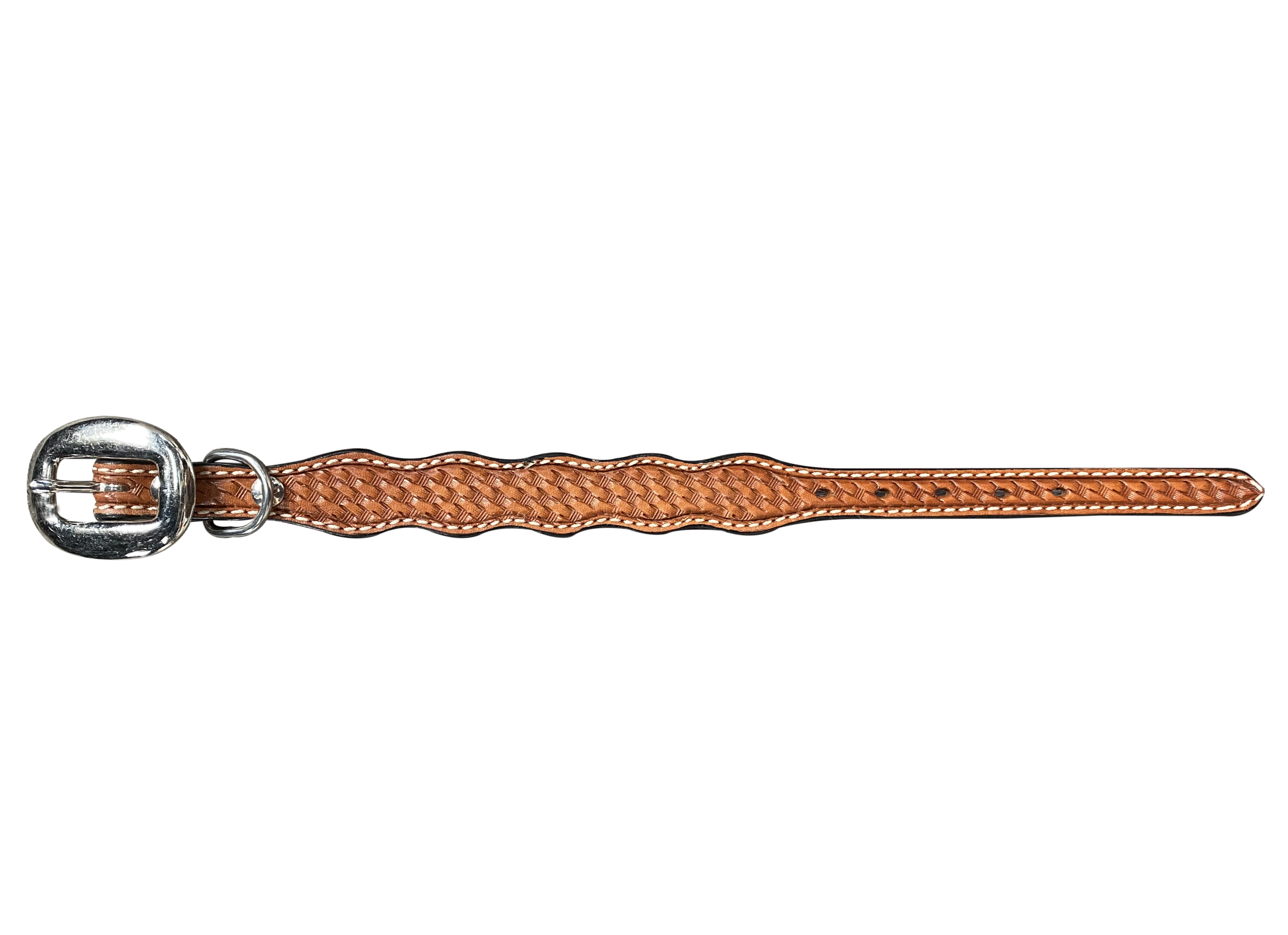 Light Oil Basketweave Dog Collar - RODEO DRIVE