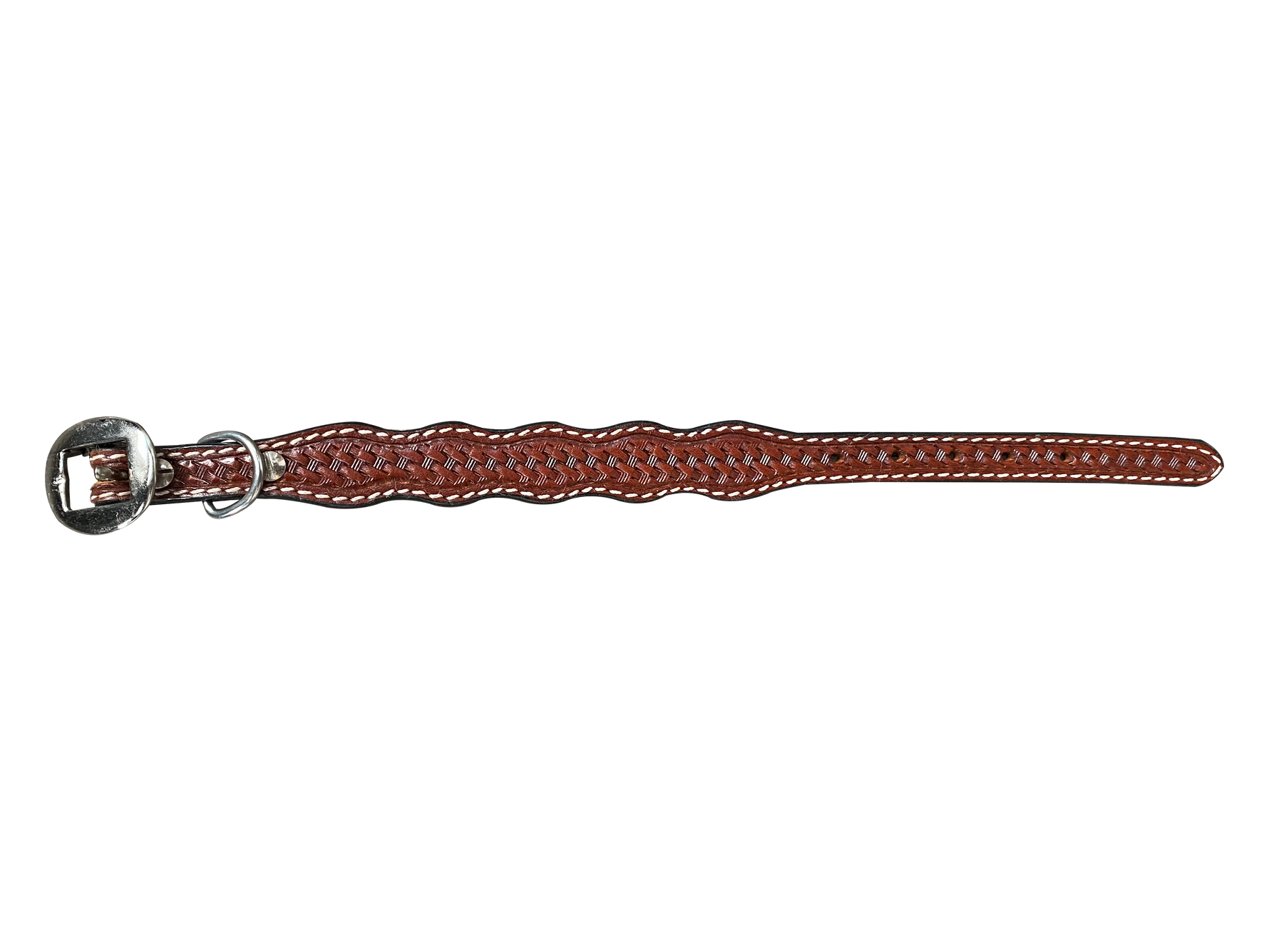 Medium Oil Basketweave Dog Collar - RODEO DRIVE