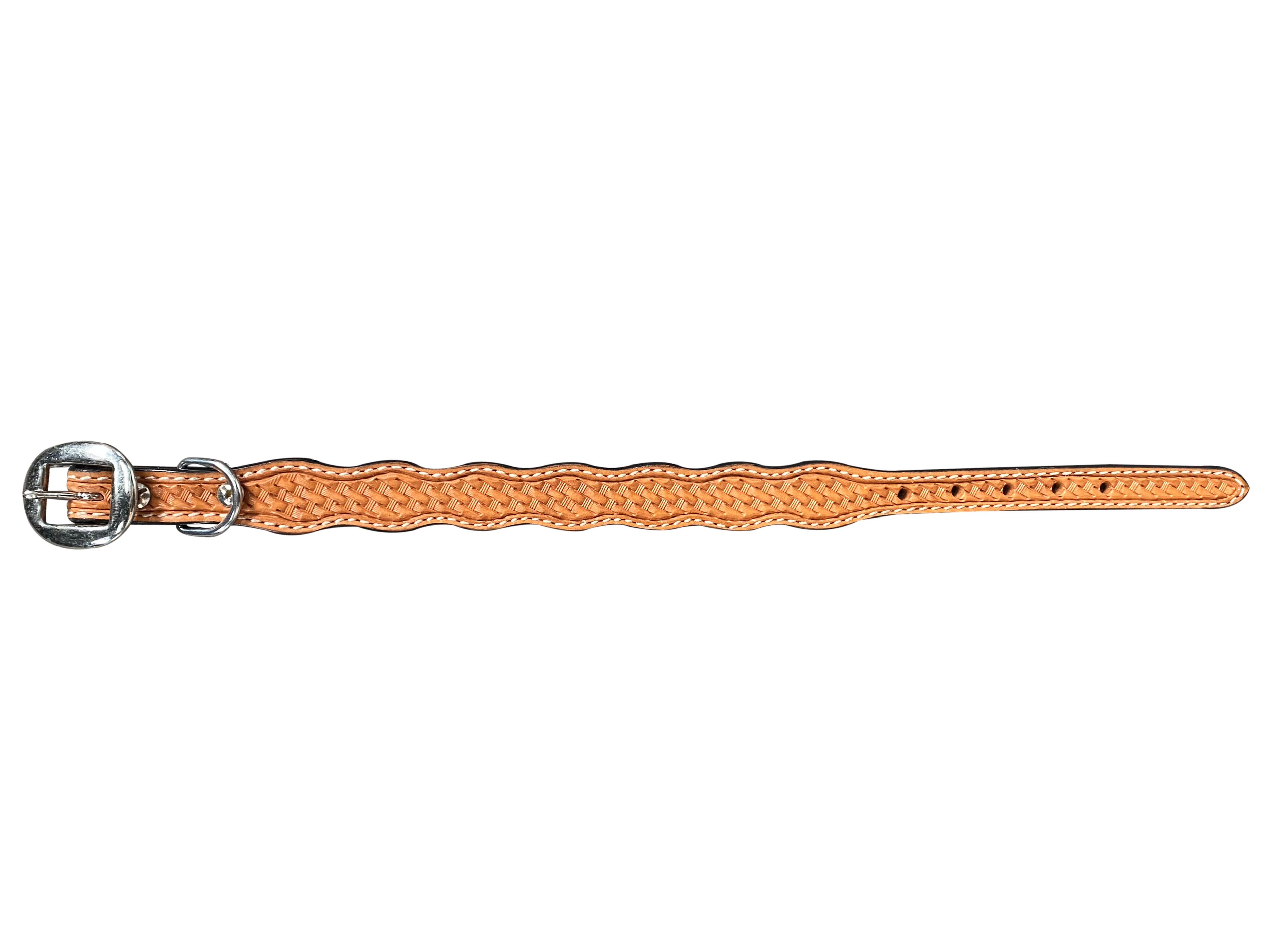 Light Oil Basketweave Dog Collar - RODEO DRIVE