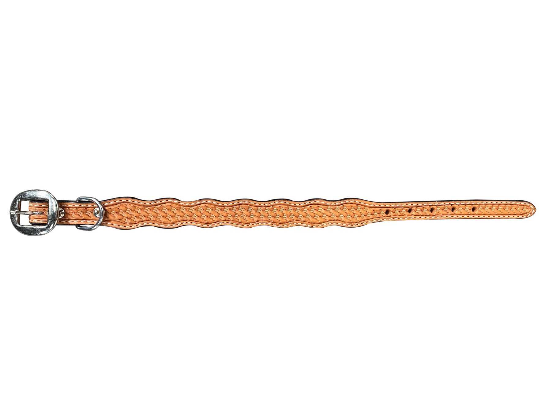 Light Oil Basketweave Dog Collar - RODEO DRIVE
